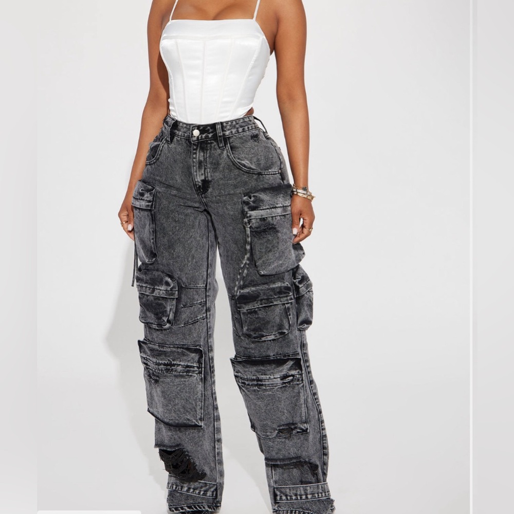 Want Ever Forget Me Cargo Jeans - Picture 2 of 4